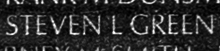 Private First Class Steven Lynn Green's name inscribed on The Wall.